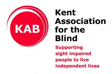 Kent association for the blind logo with their slogan "supporting sight impaired people to live independent lives".